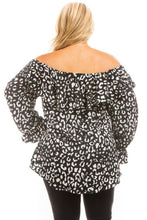 Leopard off the shoulder blouse